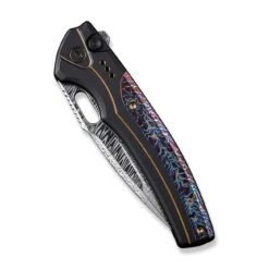 WEKNIFE Exciton Flipper & Button Lock Knife Titanium Handle With Flamed Titanium Integral Spacer (3.68" Damasteel Blade) WE22038A-DS1 17 WEKNIFE Exciton Flipper & Button Lock Knife Titanium Handle With Flamed Titanium Integral Spacer (3.68" Damasteel Blade) WE22038A-DS1 -We Knife weknife exciton flipper button lock knife black titanium handle with flamed titanium integral spacer 368 heimskringla damasteel blade we22038a ds1 909883