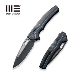 WEKNIFE Exciton Flipper & Button Lock Knife Titanium Handle With Carbon Fiber Integral Spacer (3.68" CPM 20CV Blade) WE22038A-2
