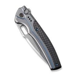 WEKNIFE Exciton Flipper & Button Lock Knife Titanium Handle With Carbon Fiber Integral Spacer (3.68" CPM 20CV Blade) WE22038A-3 17 WEKNIFE Exciton Flipper & Button Lock Knife Titanium Handle With Carbon Fiber Integral Spacer (3.68" CPM 20CV Blade) WE22038A-3 -We Knife weknife exciton flipper button lock knife gray titanium handle with twill carbon fiber integral spacer 368 silver bead blasted cpm 20cv blade we22038a 3 388564