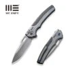 WEKNIFE Exciton Flipper & Button Lock Knife Titanium Handle With Carbon Fiber Integral Spacer (3.68" CPM 20CV Blade) WE22038A-3 -We Knife weknife exciton flipper button lock knife gray titanium handle with twill carbon fiber integral spacer 368 silver bead blasted cpm 20cv blade we22038a 3 511143