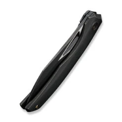 WEKNIFE Ignio Flipper & Thumb Hole Knife Black Titanium Handle (3.3" Black Stonewashed CPM 20CV Blade, Satin Flat) WE22042B-1 -We Knife weknife ignio flipper thumb hole knife black titanium handle 33 black stonewashed cpm 20cv blade satin flat we22042b 1 514735