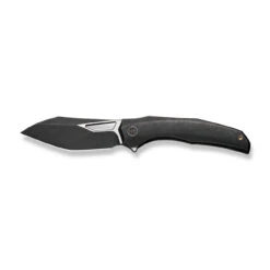 WEKNIFE Ignio Flipper & Thumb Hole Knife Black Titanium Handle (3.3" Black Stonewashed CPM 20CV Blade, Satin Flat) WE22042B-1 -We Knife weknife ignio flipper thumb hole knife black titanium handle 33 black stonewashed cpm 20cv blade satin flat we22042b 1 947403