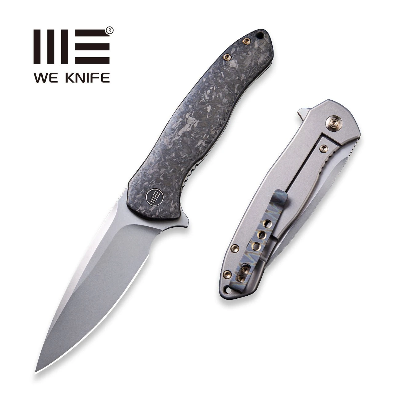 WEKNIFE Kitefin Flipper Knife Carbon Fiber With Titanium Lock Side Handle (3.24" CPM S35VN Blade) 2001B 3 WEKNIFE Kitefin Flipper Knife Carbon Fiber With Titanium Lock Side Handle (3.24" CPM S35VN Blade) 2001B