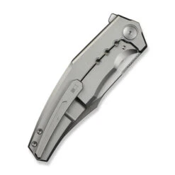 WE Kyklos Folding Knife Gray Titanium Handle M390 Plain Edge Hand Rubbed Satin Flat Finish WE23086-4 -We Knife weknife kyklos flipper knife gray titanium handle 379 hand rubbed satin bohler m390 blade we23086 4 519252 700x 71548.1746809126