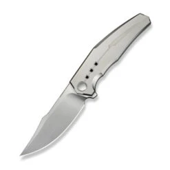 WE Kyklos Folding Knife Gray Titanium Handle M390 Plain Edge Hand Rubbed Satin Flat Finish WE23086-4