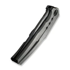 WE Kyklos Folding Knife Satin/Black Titanium Handle M390 Plain Edge Black Stonewash/Satin Flat Finish WE23086-3 -We Knife weknife kyklos flipper knife satin black titanium handle 379 black stonewashed bohler m390 blade satin flat we23086 3 957765 700x 12111.1746809399