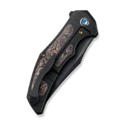 WEKNIFEMagnetron Flipper Knife Titanium Handle With Carbon Fiber Inlay (3.76" CPM 20CV Blade) WE18058-3 18 WEKNIFEMagnetron Flipper Knife Titanium Handle With Carbon Fiber Inlay (3.76" CPM 20CV Blade) WE18058-3 -We Knife weknife magnetron flipper knife black titanium handle with copper foil carbon fiber inlay 376 black stonewashed bevels black brushed flats cpm 20cv blade we1805 864673