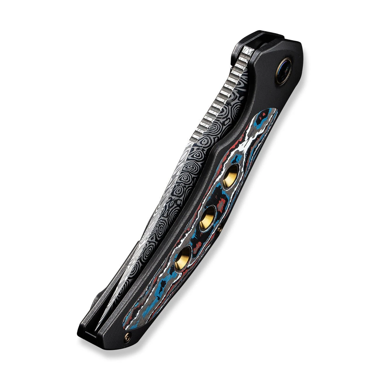 WEKNIFE Magnetron Flipper Knife Titanium Handle With Carbon Fiber Inlay (3.76" Damasteel Blade) WE18058-DS1 10 WEKNIFE Magnetron Flipper Knife Titanium Handle With Carbon Fiber Inlay (3.76" Damasteel Blade) WE18058-DS1 - Image 8