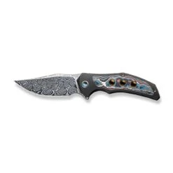 WEKNIFE Magnetron Flipper Knife Titanium Handle With Carbon Fiber Inlay (3.76" Damasteel Blade) WE18058-DS1 15 WEKNIFE Magnetron Flipper Knife Titanium Handle With Carbon Fiber Inlay (3.76" Damasteel Blade) WE18058-DS1 -We Knife weknife magnetron flipper knife black titanium handle with nebula fat carbon fiber inlay 376 heimskringla damasteel blade we18058 ds1 872424