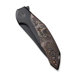 WEKNIFE Merata Flipper Knife Titanium Handle With Carbon Fiber Inlay (3.68" CPM 20CV Blade) WE22008B-1 16 WEKNIFE Merata Flipper Knife Titanium Handle With Carbon Fiber Inlay (3.68" CPM 20CV Blade) WE22008B-1 -We Knife weknife merata flipper knife black titanium handle with copper foil carbon fiber inlay 368 black stonewashed cpm 20cv blade we22008b 1 918786
