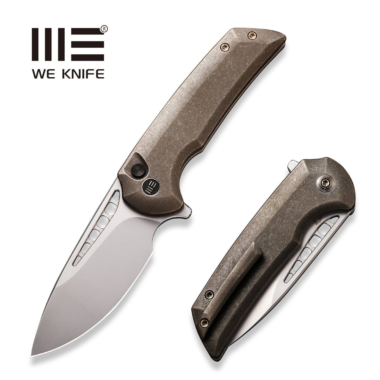 WEKNIFE Mini Malice Flipper & Button Lock Knife Titanium Handle (2.98" CPM 20CV Blade) WE054BL-4 3 WEKNIFE Mini Malice Flipper & Button Lock Knife Titanium Handle (2.98" CPM 20CV Blade) WE054BL-4