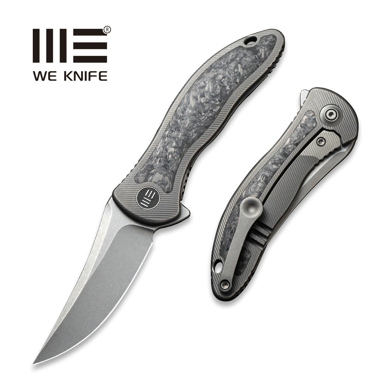WEKNIFE Mini Synergy Flipper Knife Titanium Handle With Carbon Fiber Inlay (2.93" CPM 20CV Blade) 2011CF-A 3 WEKNIFE Mini Synergy Flipper Knife Titanium Handle With Carbon Fiber Inlay (2.93" CPM 20CV Blade) 2011CF-A