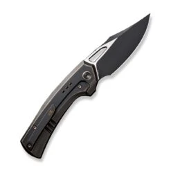 New Release -We Knife weknife nefaris button lock knife bronze black titanium handle 348 black stonewashed cpm 20cv blade satin flat we22040d 3 525084