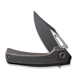 WEKNIFE Nefaris Flipper Knife Titanium Handle (3.48" CPM 20CV Blade) WE22040D-3 -We Knife weknife nefaris button lock knife bronze black titanium handle 348 black stonewashed cpm 20cv blade satin flat we22040d 3 949961