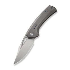 WEKNIFE Nefaris Flipper Knife Titanium Handle (3.48" CPM 20CV Blade) WE22040D-1 -We Knife weknife nefaris button lock knife gray hand rubbed titanium handle 348 hand rubbed satin cpm 20cv blade we22040d 1 134653