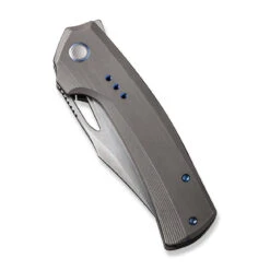 WEKNIFE Nefaris Flipper Knife Titanium Handle (3.48" CPM 20CV Blade) WE22040D-1 -We Knife weknife nefaris button lock knife gray hand rubbed titanium handle 348 hand rubbed satin cpm 20cv blade we22040d 1 243857