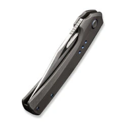 WEKNIFE Nefaris Flipper Knife Titanium Handle (3.48" CPM 20CV Blade) WE22040D-1 -We Knife weknife nefaris button lock knife gray hand rubbed titanium handle 348 hand rubbed satin cpm 20cv blade we22040d 1 718907