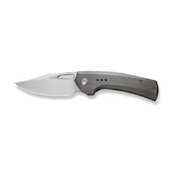 WEKNIFE Nefaris Flipper Knife Titanium Handle (3.48" CPM 20CV Blade) WE22040D-1 -We Knife weknife nefaris button lock knife gray hand rubbed titanium handle 348 hand rubbed satin cpm 20cv blade we22040d 1 773801