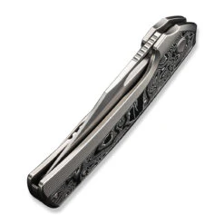 WEKNIFE Nefaris Flipper Knife Titanium Handle With Carbon Fiber (3.48" CPM 20CV Blade) WE22040F-2 19 WEKNIFE Nefaris Flipper Knife Titanium Handle With Carbon Fiber (3.48" CPM 20CV Blade) WE22040F-2 -We Knife weknife nefaris button lock knife polished bead blasted titanium handle with aluminum foil carbon fiber inlay 348 polished bead blasted cpm 20cv blade we22040f 648570