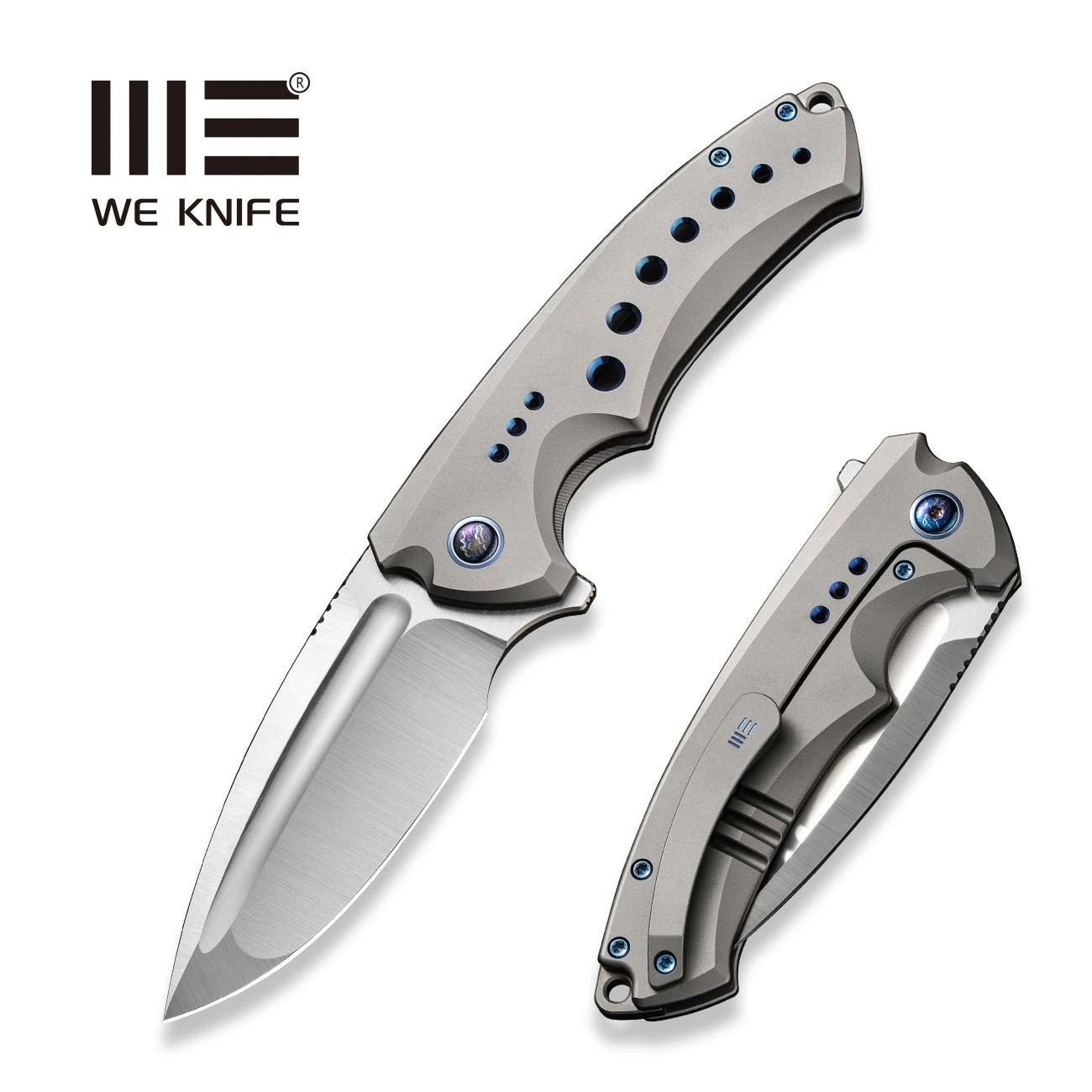 WEKNIFE Nexusia Flipper Knife Titanium Handle (3.48" CPM 20CV Blade) WE22044-2 3 WEKNIFE Nexusia Flipper Knife Titanium Handle (3.48" CPM 20CV Blade) WE22044-2