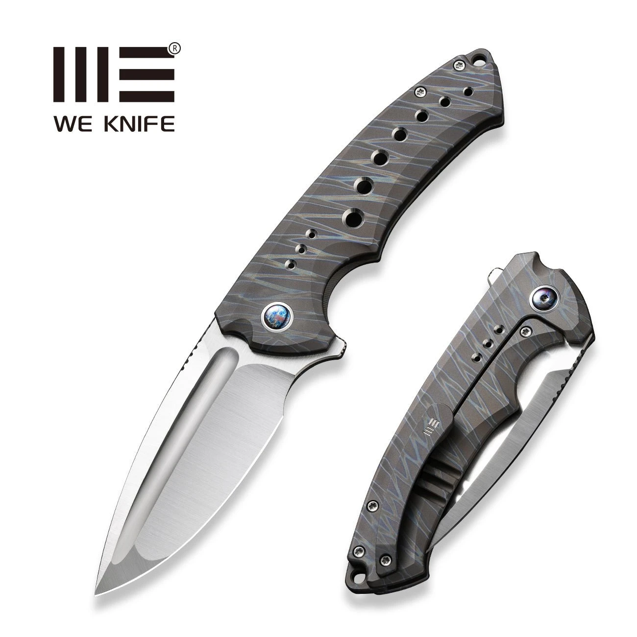 WEKNIFE Nexusia Flipper Knife Titanium Handle (3.48" CPM 20CV Blade) WE22044-3 3 WEKNIFE Nexusia Flipper Knife Titanium Handle (3.48" CPM 20CV Blade) WE22044-3