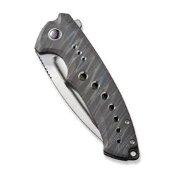WEKNIFE Nexusia Flipper Knife Titanium Handle (3.48" CPM 20CV Blade) WE22044-3 17 WEKNIFE Nexusia Flipper Knife Titanium Handle (3.48" CPM 20CV Blade) WE22044-3 -We Knife weknife nexusia flipper knife tiger stripe pattern flamed titanium handle 348 hand polished satin cpm 20cv blade we22044 3 295717