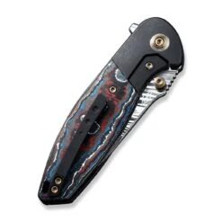 WEKNIFE Nitro Mini Flipper & Thumb Stud Knife Titanium Handle With Carbon Fiber Inlay (3.13" Damasteel Blade) WE22015-DS1 -We Knife weknife nitro mini flipper thumb stud knife titanium handle with carbon fiber inlay 313 damasteel blade we22015 ds1 424078