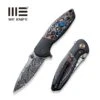 WEKNIFE Nitro Mini Flipper & Thumb Stud Knife Titanium Handle With Carbon Fiber Inlay (3.13" Damasteel Blade) WE22015-DS1 -We Knife weknife nitro mini flipper thumb stud knife titanium handle with carbon fiber inlay 313 damasteel blade we22015 ds1 527761