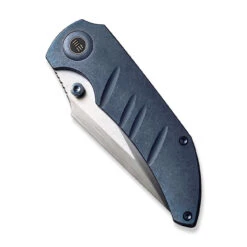 WEKNIFE Riff-Raff Thumb Stud Knife Titanium Handle (3.12" CPM 20CV Blade) WE22020B-2 -We Knife weknife riff raff thumb stud knife blue titanium handle 312 hand rubbed satin cpm 20cv blade we22020b 2 490157