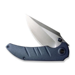 WEKNIFE Riff-Raff Thumb Stud Knife Titanium Handle (3.12" CPM 20CV Blade) WE22020B-2 -We Knife weknife riff raff thumb stud knife blue titanium handle 312 hand rubbed satin cpm 20cv blade we22020b 2 930831