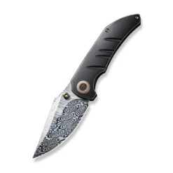 WEKNIFE Riff-Raff Thumb Stud Knife Titanium Handle (3.12" Damasteel Blade) WE22020B-DS1 -We Knife weknife riff raff thumb stud knife bronze black titanium handle 312 heimskringla damasteel blade we22020b ds1 383280