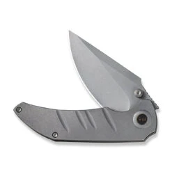 WEKNIFE Riff-Raff Thumb Stud Knife Titanium Handle (3.12" CPM 20CV Blade) WE22020B-3 -We Knife weknife riff raff thumb stud knife gray titanium handle 312 gray stonewashed cpm 20cv blade we22020b 3 468666