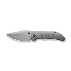 WEKNIFE Riff-Raff Thumb Stud Knife Titanium Handle (3.12" CPM 20CV Blade) WE22020B-3 -We Knife weknife riff raff thumb stud knife gray titanium handle 312 gray stonewashed cpm 20cv blade we22020b 3 968363