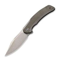 WEKNIFE Snick Flipper Knife Titanium Handle With Micarta Inlay (3.47" CPM 20CV Blade) WE19022F-5 -We Knife weknife snick flipper knife titanium handle with micarta inlay 347 cpm 20cv blade we19022f 5 555320