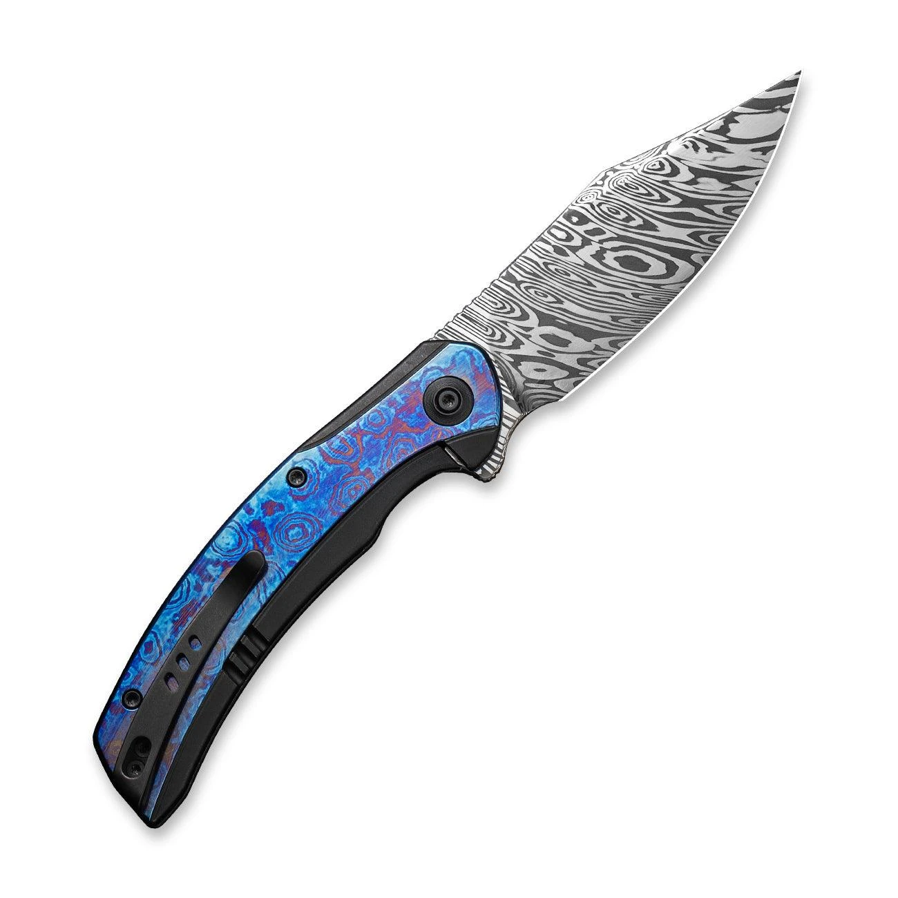 WEKNIFE Snick Flipper Knife Titanium Handle With Timascus Inlay (3.47" Damasteel Blade) WE19022F-DS1 4 WEKNIFE Snick Flipper Knife Titanium Handle With Timascus Inlay (3.47" Damasteel Blade) WE19022F-DS1 - Image 2