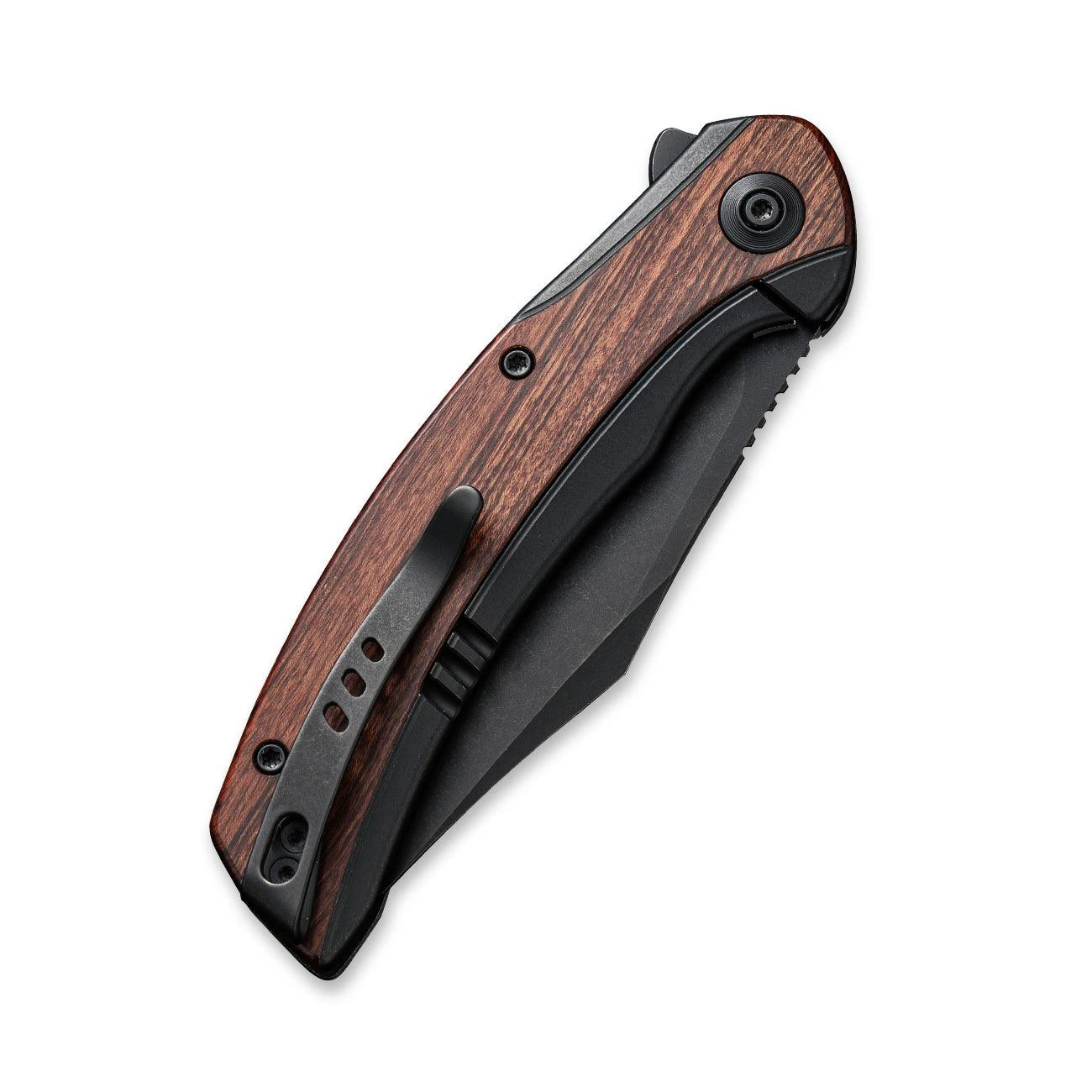 WEKNIFE Snick Flipper Knife Titanium Handle With Wood Inlay (3.47" CPM 20CV Blade) WE19022F-3 8 WEKNIFE Snick Flipper Knife Titanium Handle With Wood Inlay (3.47" CPM 20CV Blade) WE19022F-3 - Image 6