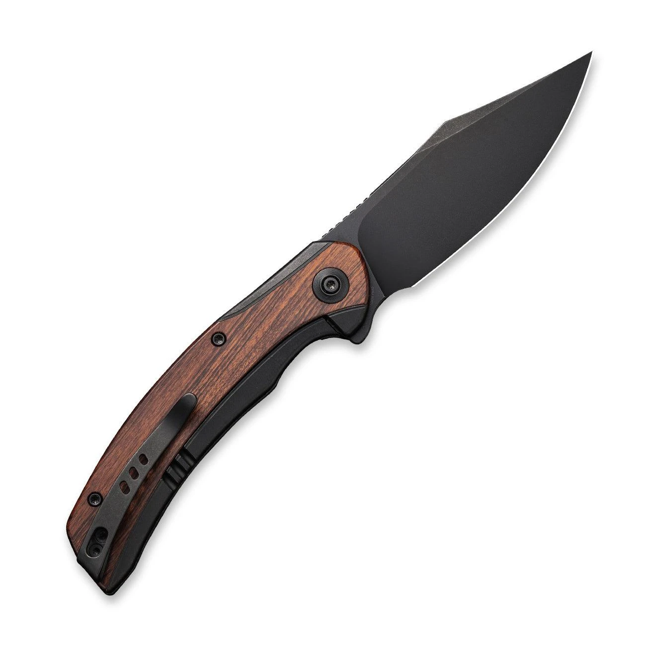 WEKNIFE Snick Flipper Knife Titanium Handle With Wood Inlay (3.47" CPM 20CV Blade) WE19022F-3 4 WEKNIFE Snick Flipper Knife Titanium Handle With Wood Inlay (3.47" CPM 20CV Blade) WE19022F-3 - Image 2