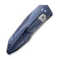 WEKNIFE Solid Flipper Knife Titanium Handle (3.88" CPM 20CV Blade) WE22028-4 -We Knife weknife solid flipper knife blue titanium integral handle 388 polished bead blasted cpm 20cv blade we22028 4 158087
