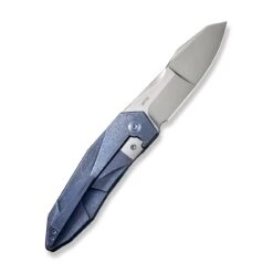 WEKNIFE Solid Flipper Knife Titanium Handle (3.88" CPM 20CV Blade) WE22028-4 -We Knife weknife solid flipper knife blue titanium integral handle 388 polished bead blasted cpm 20cv blade we22028 4 171068