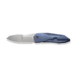 WEKNIFE Solid Flipper Knife Titanium Handle (3.88" CPM 20CV Blade) WE22028-4 -We Knife weknife solid flipper knife blue titanium integral handle 388 polished bead blasted cpm 20cv blade we22028 4 191075