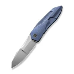WEKNIFE Solid Flipper Knife Titanium Handle (3.88" CPM 20CV Blade) WE22028-4 -We Knife weknife solid flipper knife blue titanium integral handle 388 polished bead blasted cpm 20cv blade we22028 4 253413