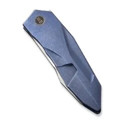 WEKNIFE Solid Flipper Knife Titanium Handle (3.88" CPM 20CV Blade) WE22028-4 -We Knife weknife solid flipper knife blue titanium integral handle 388 polished bead blasted cpm 20cv blade we22028 4 335725