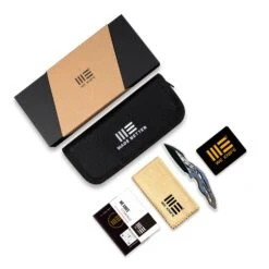 WEKNIFE Solid Flipper Knife Titanium Handle (3.88" CPM 20CV Blade) WE22028-4 -We Knife weknife solid flipper knife blue titanium integral handle 388 polished bead blasted cpm 20cv blade we22028 4 850532