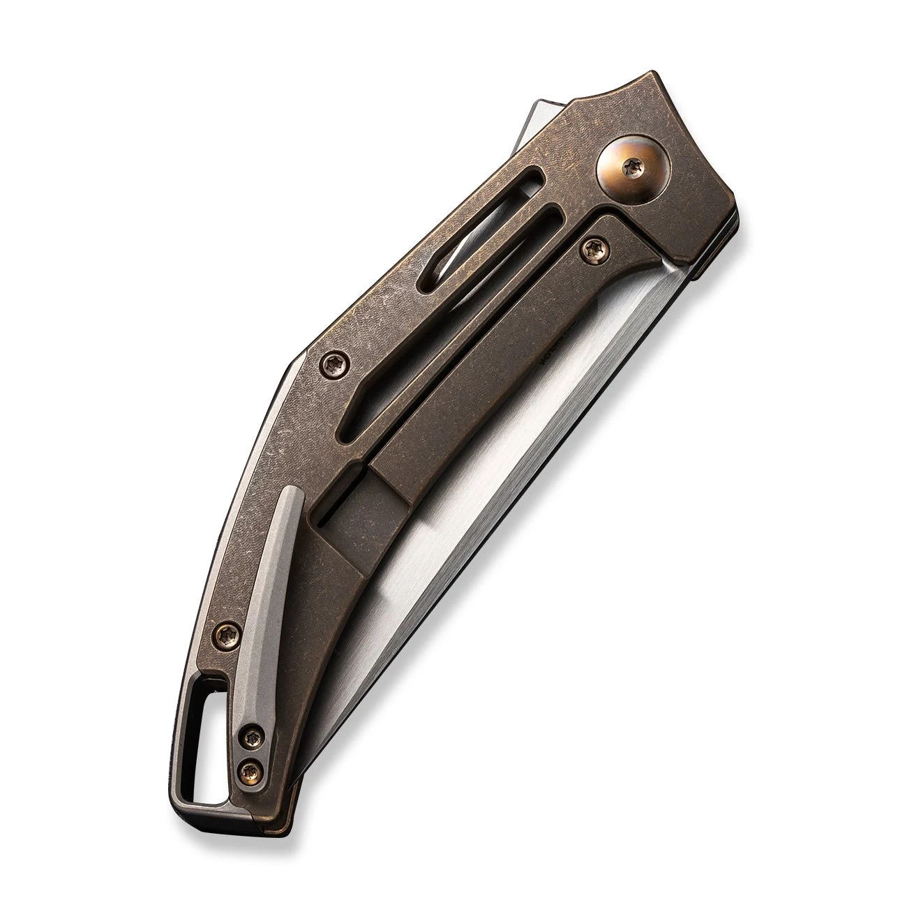 WEKNIFE Speedliner Flipper Knife Bronze Titanium Handle (3.39" Hand Rubbed Satin CPM 20CV Blade) WE22045C-2 9 WEKNIFE Speedliner Flipper Knife Bronze Titanium Handle (3.39" Hand Rubbed Satin CPM 20CV Blade) WE22045C-2 - Image 7