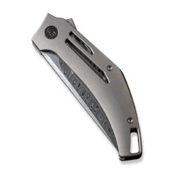 WEKNIFE Speedliner Flipper Knife Gray Titanium Handle (3.39" Hakkapella Damasteel Blade) WE22045C-DS1 -We Knife weknife speedliner flipper knife gray titanium handle 339 hakkapella damasteel blade we22045c ds1 698050