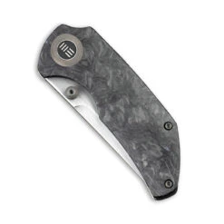 WEKNIFE Thug Thumb Stud Knife Carbon Fiber With Titanium Lock Side Handle (2.69" CPM 20CV Blade) 2103C -We Knife weknife thug thumb stud knife carbon fiber with titanium lock side handle 269 cpm 20cv blade 2103c 390381