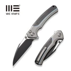 WEKNIFE Ziffius Flipper & Thumb Stud & Button Lock Knife Titanium Handle With Carbon Fiber Integral Spacer (3.7" CPM 20CV Blade) WE22024A-1