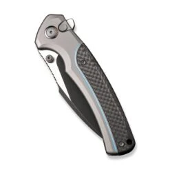 WEKNIFE Ziffius Flipper & Thumb Stud & Button Lock Knife Titanium Handle With Carbon Fiber Integral Spacer (3.7" CPM 20CV Blade) WE22024A-1 16 WEKNIFE Ziffius Flipper & Thumb Stud & Button Lock Knife Titanium Handle With Carbon Fiber Integral Spacer (3.7" CPM 20CV Blade) WE22024A-1 -We Knife weknife ziffius button lock knife gray titanium handle with twill carbon fiber integral spacer 37 black stonewashed cpm 20cv blade we22024a 1 728531